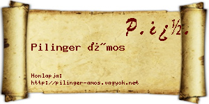 Pilinger Ámos névjegykártya